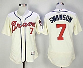 Atlanta Braves #7 Dansby Swanson Cream Flexbase Jersey,baseball caps,new era cap wholesale,wholesale hats